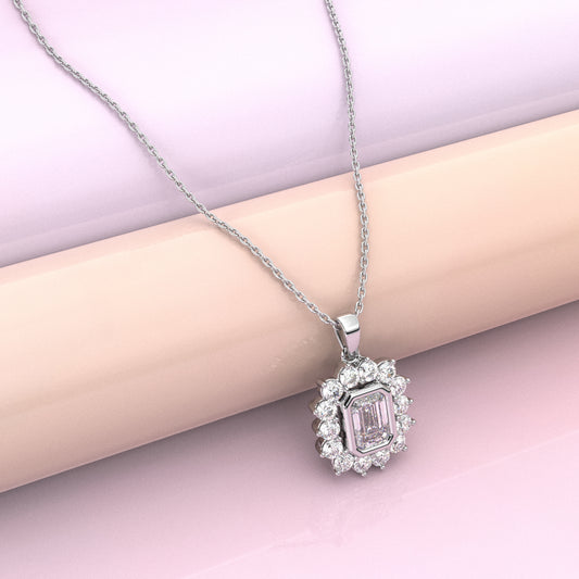 Tiny Moissanite Diamond 925 Sterling Silver Necklace