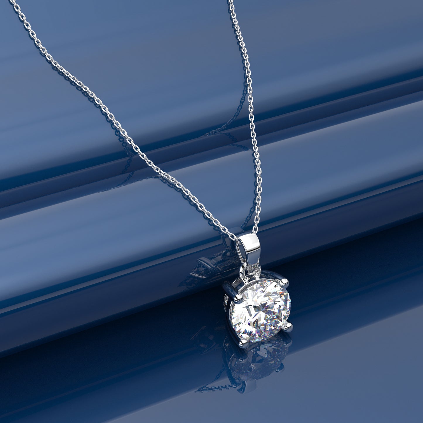 Solitaire 925 Sterling Silver Necklace