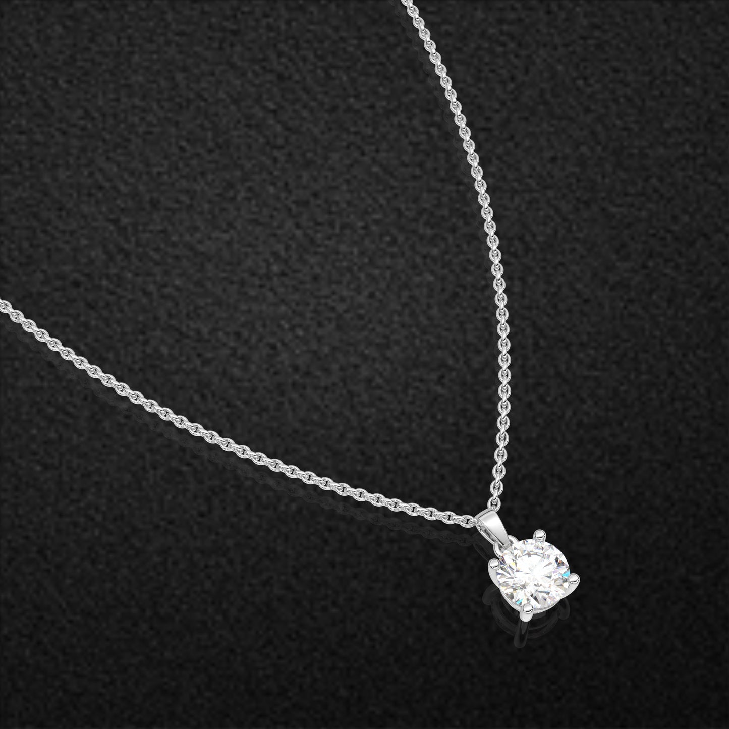 Solitaire 925 Sterling Silver Necklace