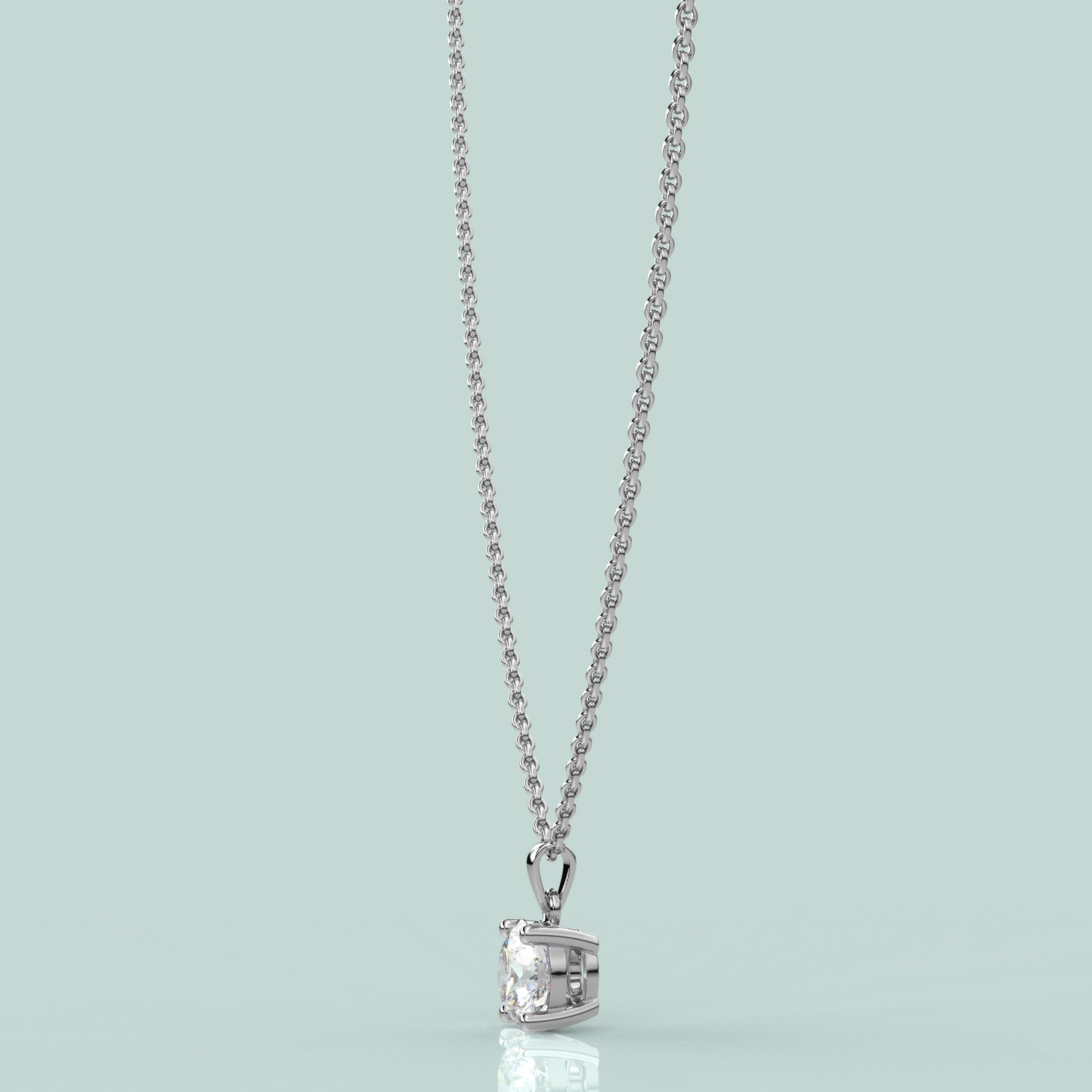 Solitaire 925 Sterling Silver Necklace