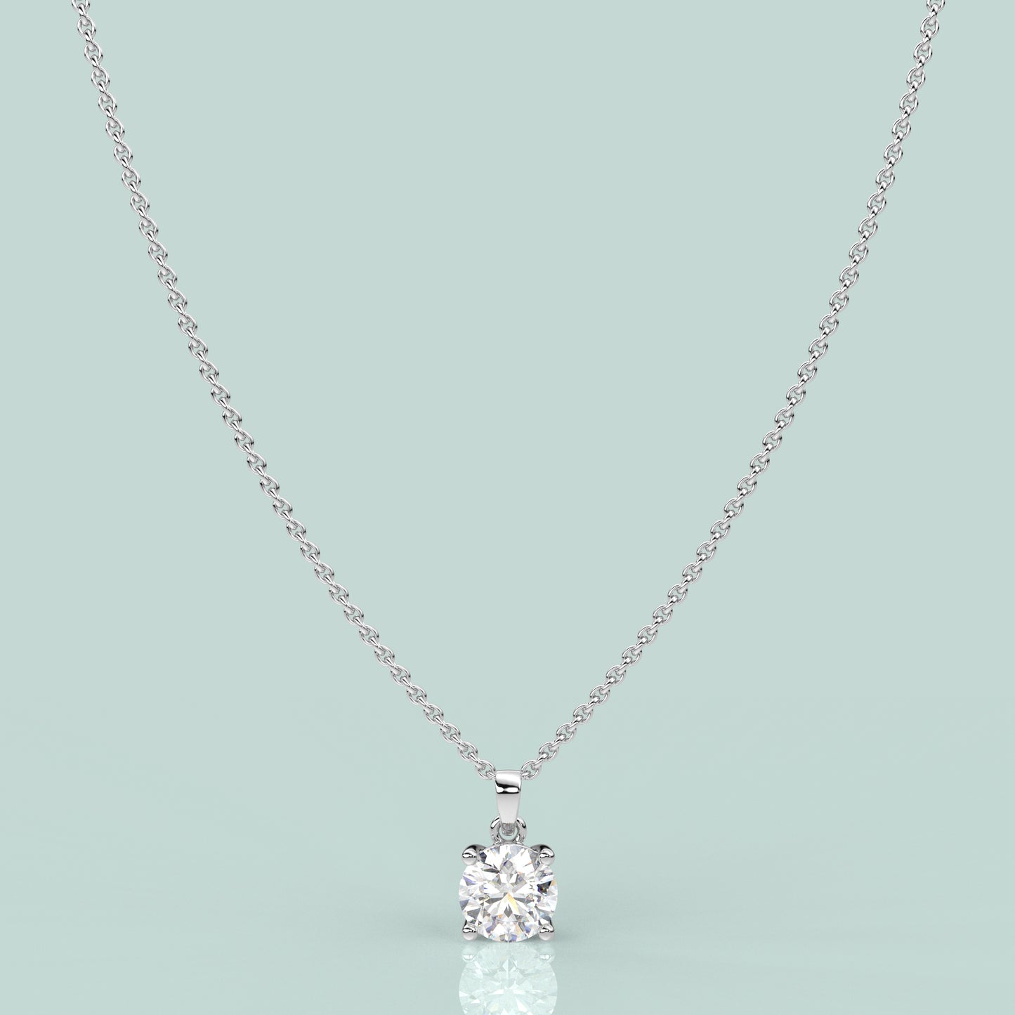 Solitaire 925 Sterling Silver Necklace