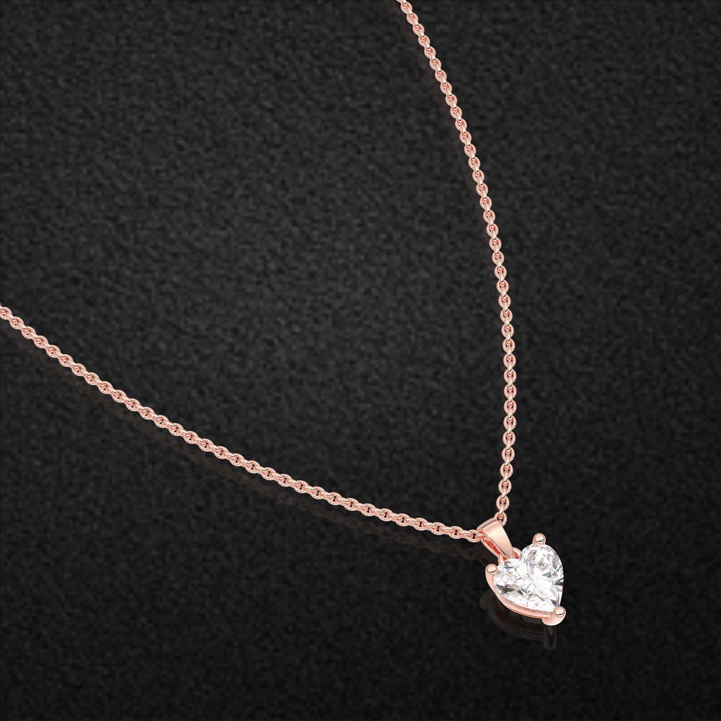 Heart 925 Silver Rose Gold Necklace