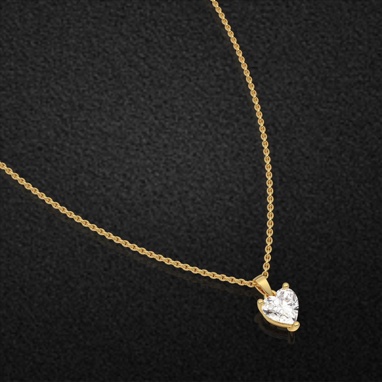 Heart 925 Silver Yellow Gold Necklace