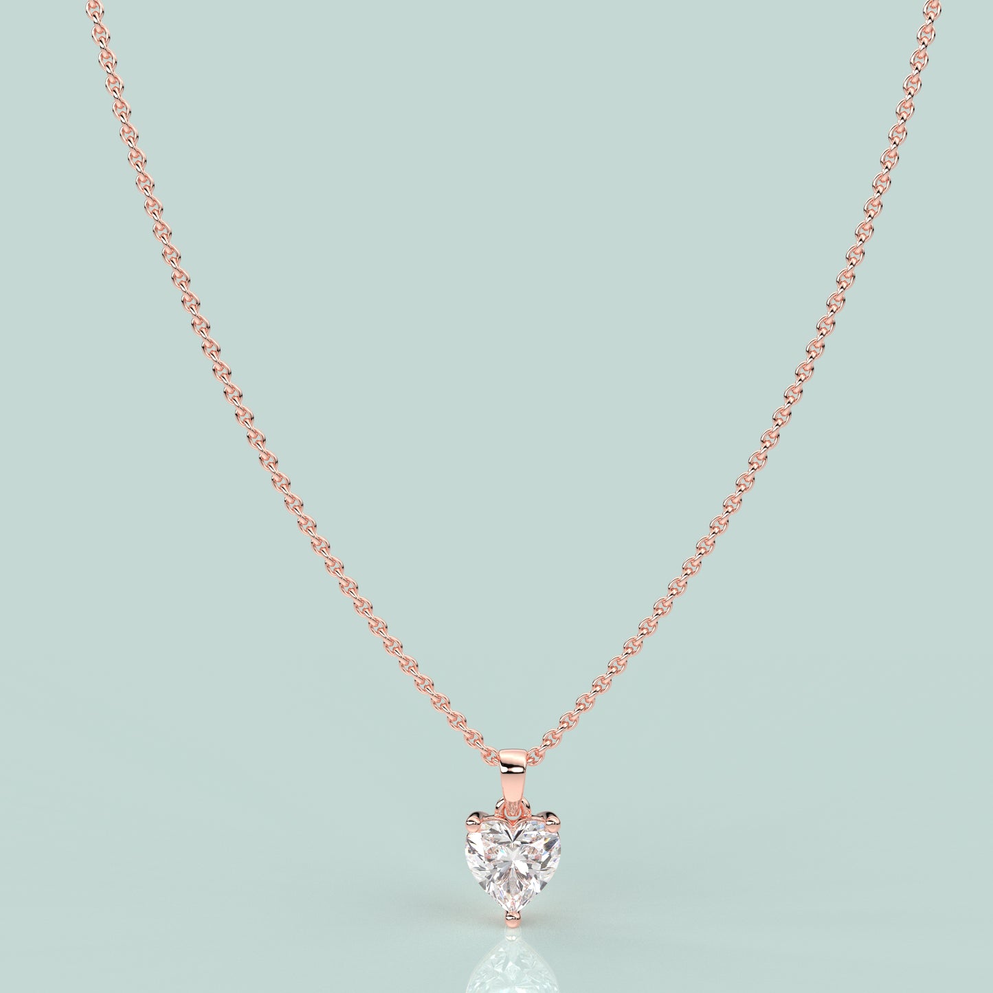 Heart 925 Silver Rose Gold Necklace