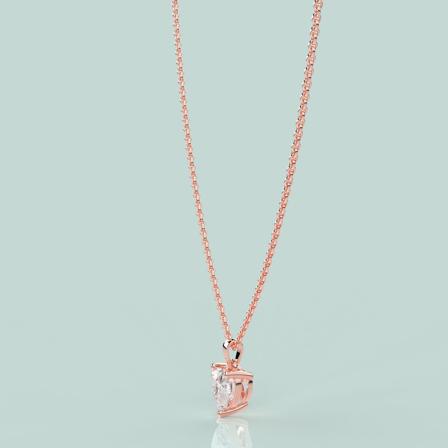 Heart 925 Silver Rose Gold Necklace