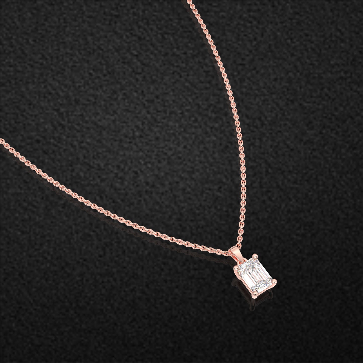 Rose Gold Emerald 925 Silver Necklace