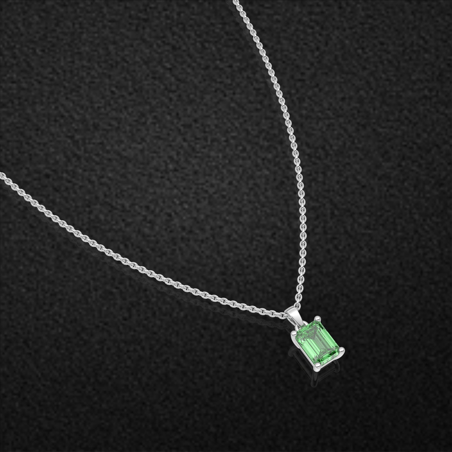 Emerald Green 925 Silver Necklace