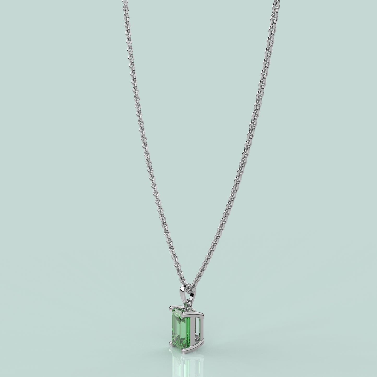 Emerald Green 925 Silver Necklace