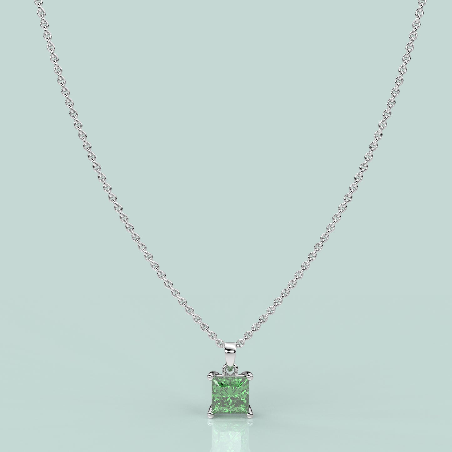 Green Princess 925 Sterling Silver Necklace