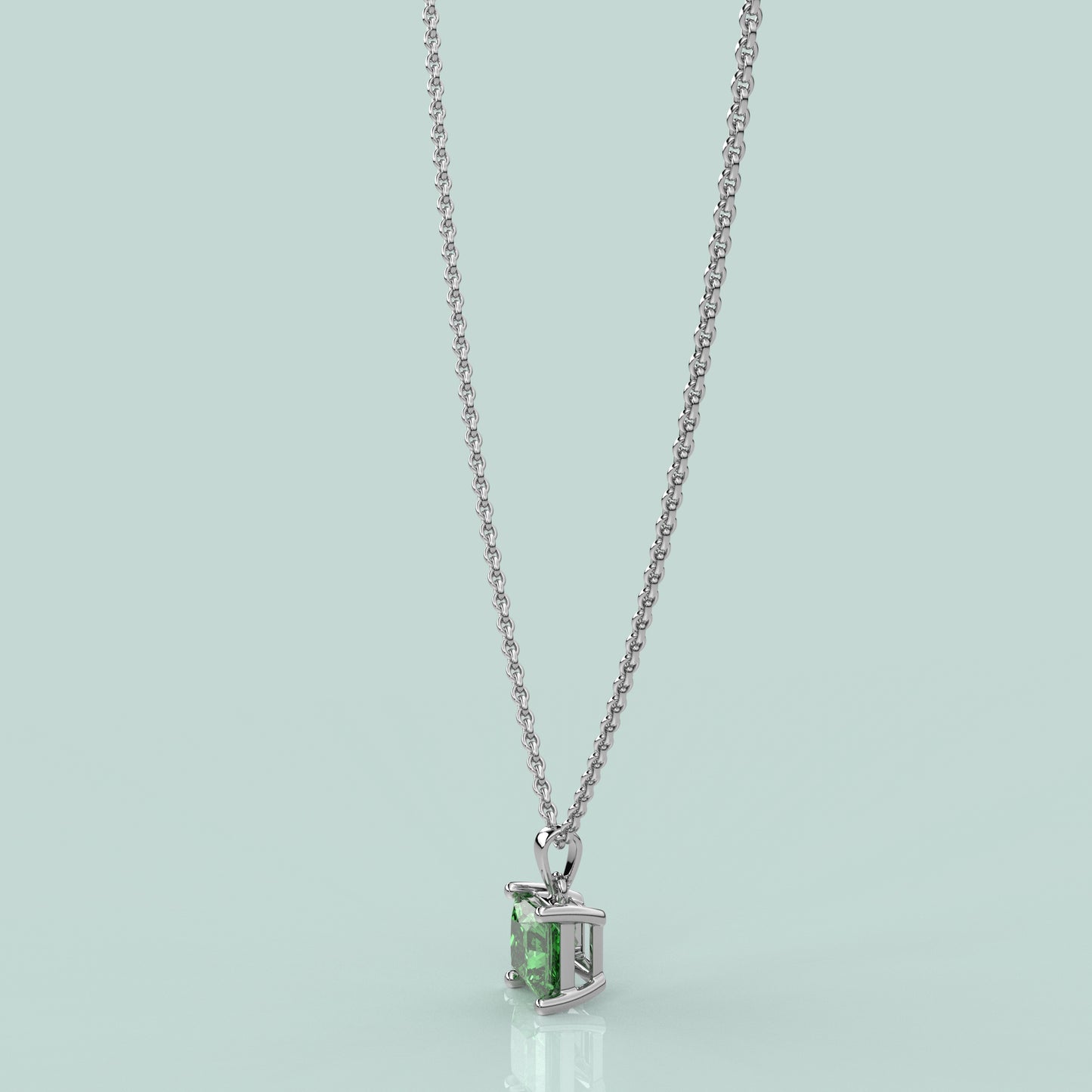 Green Princess 925 Sterling Silver Necklace