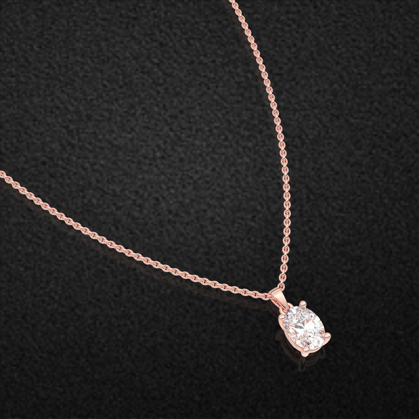 Oval Moissanite Diamond 925 Sterling Silver Necklace