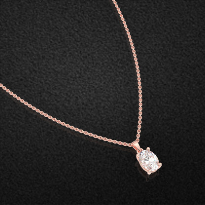 Oval Moissanite Diamond 925 Sterling Silver Necklace