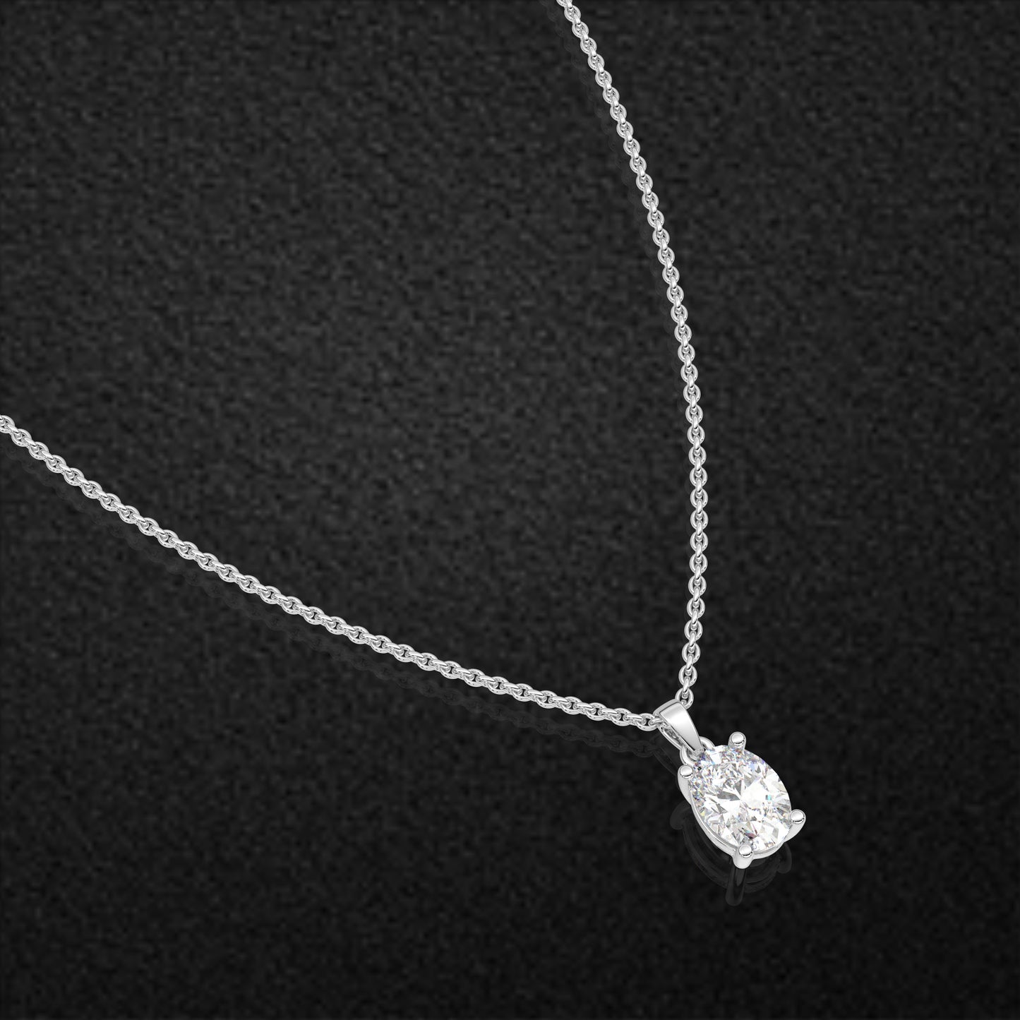 Oval 925 Sterling Silver Necklace