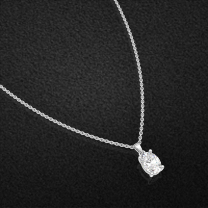 Oval Moissanite Diamond 925 Sterling Silver Necklace
