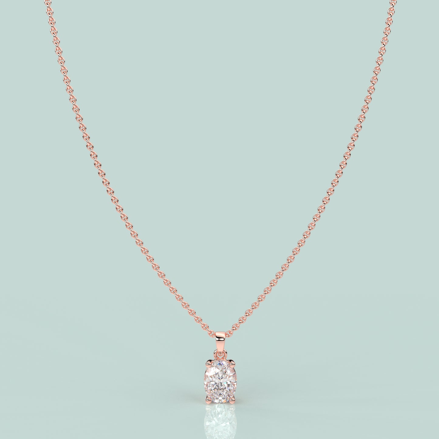 Oval Moissanite Diamond 925 Sterling Silver Necklace