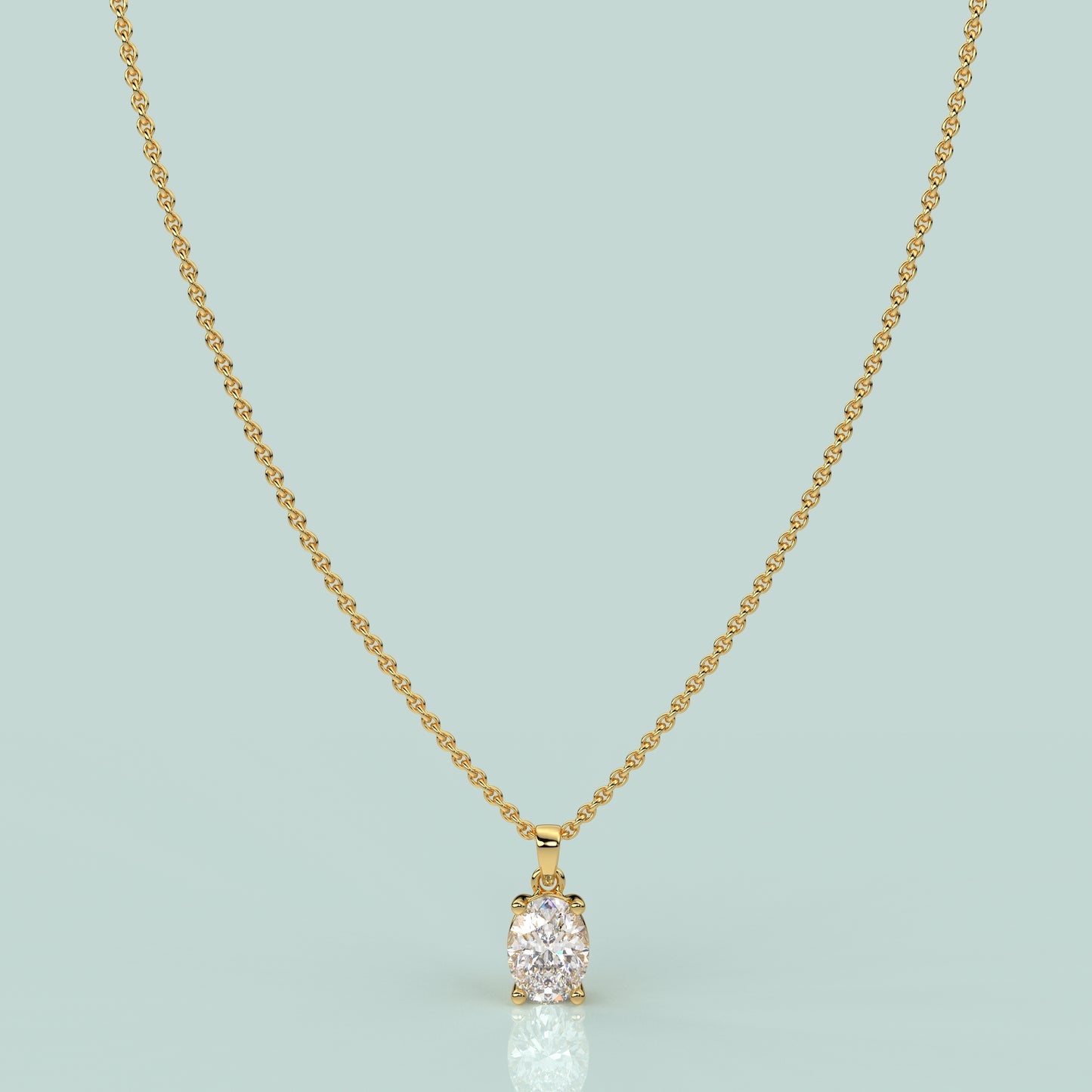 Oval Moissanite Diamond 925 Sterling Silver Necklace