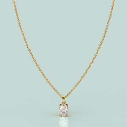 Oval Moissanite Diamond 925 Sterling Silver Necklace