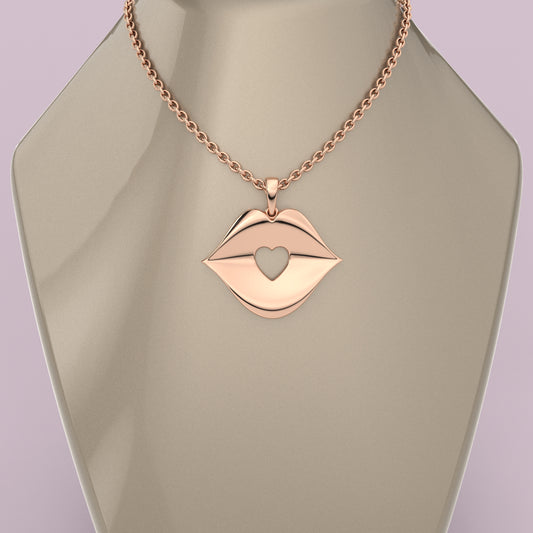 Tiny lips 925 Silver Necklace