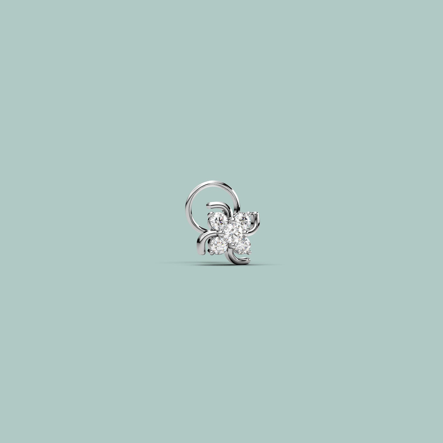 Dazzling 925 Sterling Silver Nose Pin