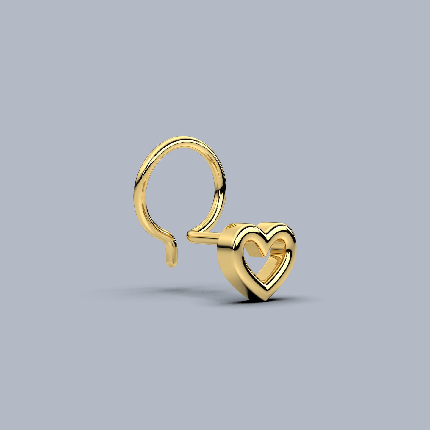 Heart 925 Sterling Silver Nose Pin