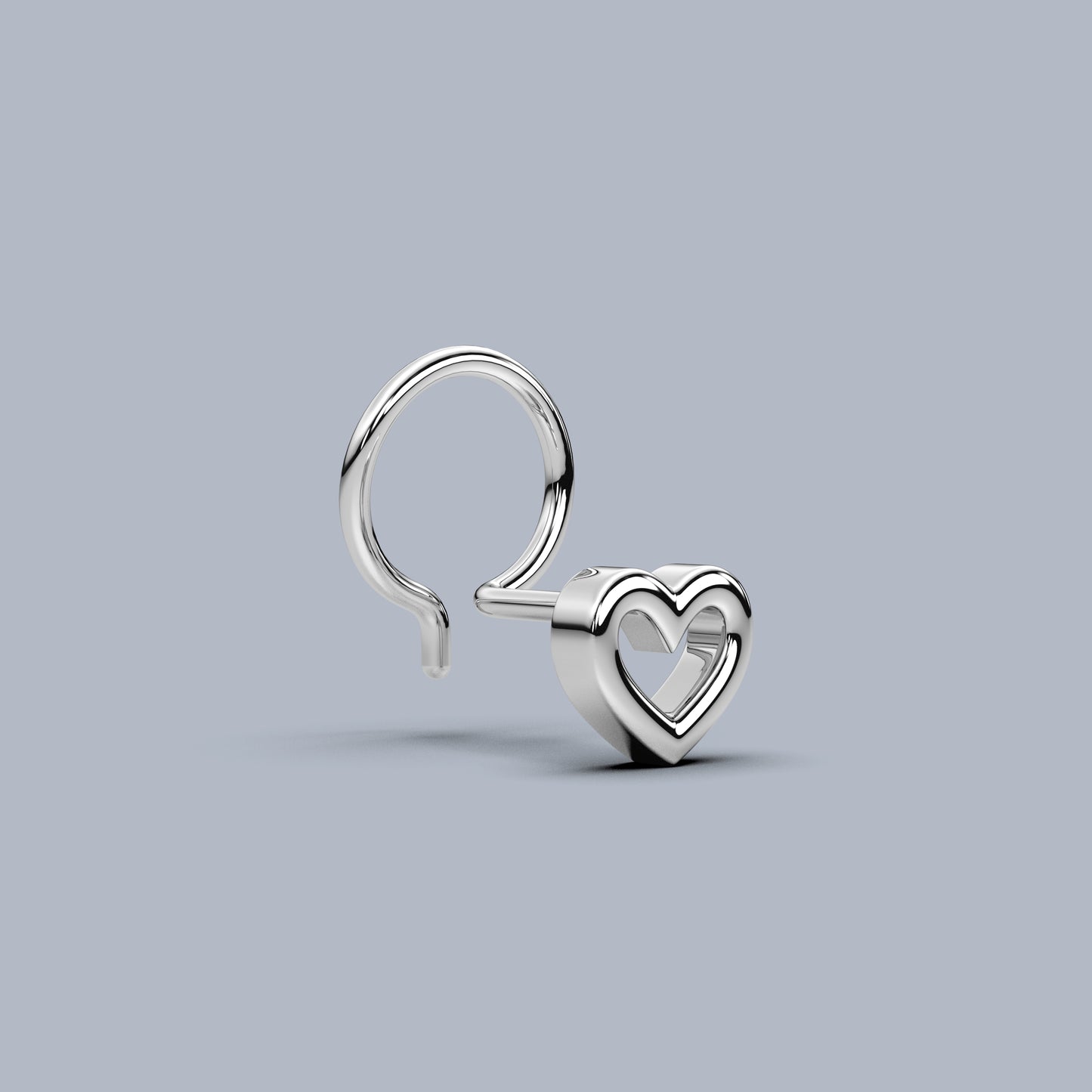 Heart 925 Sterling Silver Nose Pin