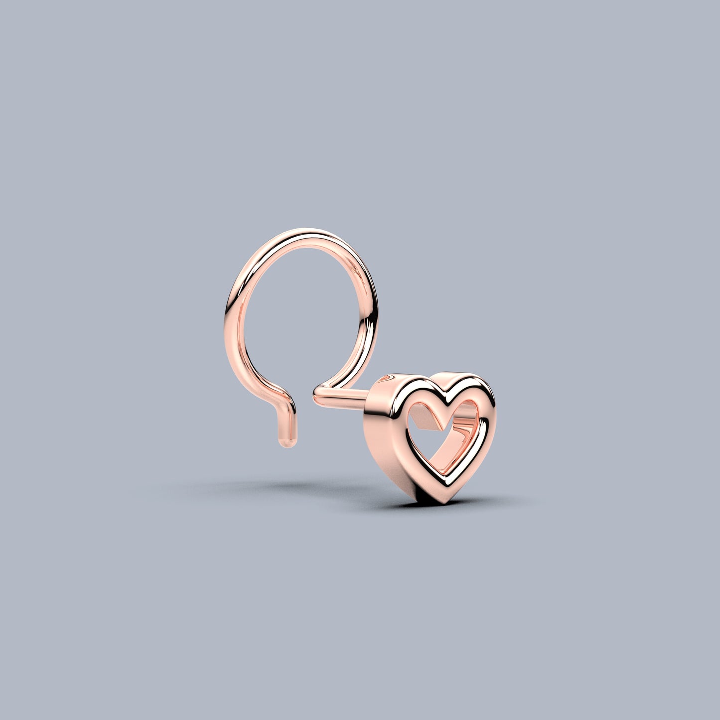 Heart 925 Sterling Silver Nose Pin