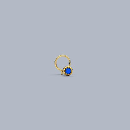 Colour stone 925 Sterling Silver Nose Pin