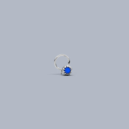 Colour stone 925 Sterling Silver Nose Pin