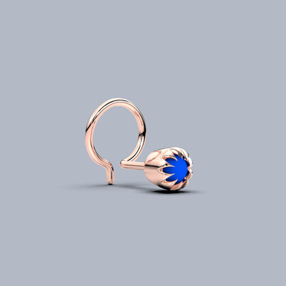 Colour stone 925 Sterling Silver Nose Pin