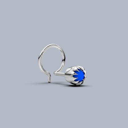 Colour stone 925 Sterling Silver Nose Pin