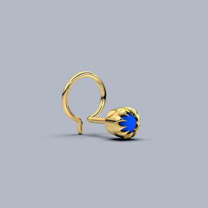 Colour stone 925 Sterling Silver Nose Pin