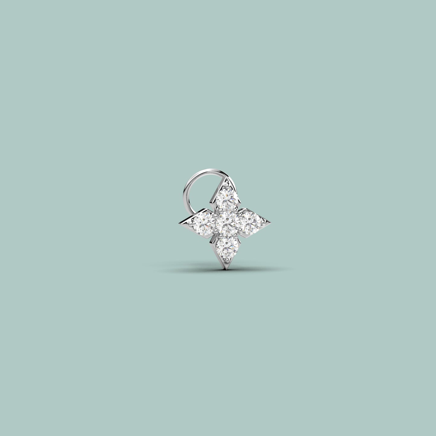 Five Diamond 925 Sterling Silver Nose Pin