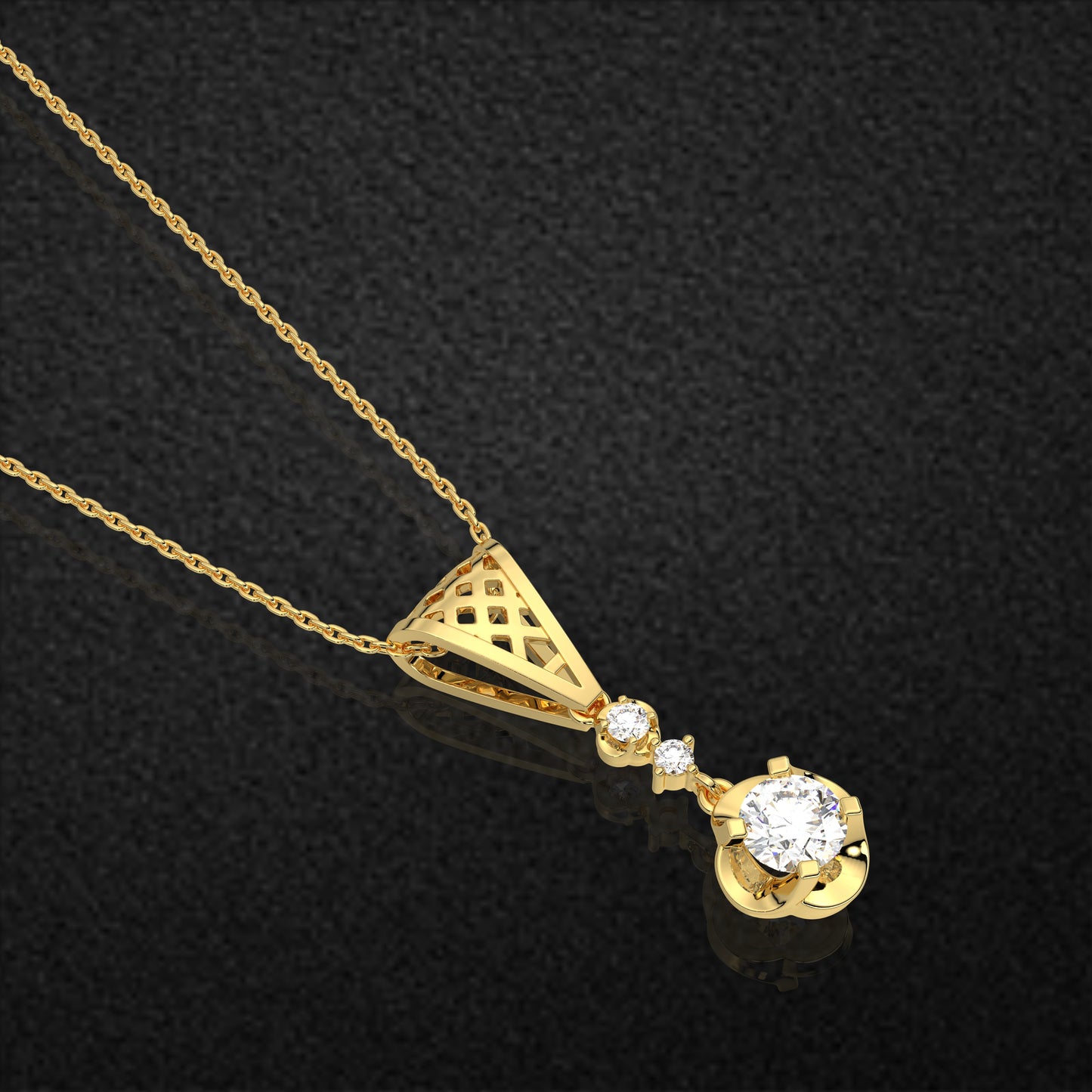 Drop Bar Moissanite Diamond 925 Silver Necklace