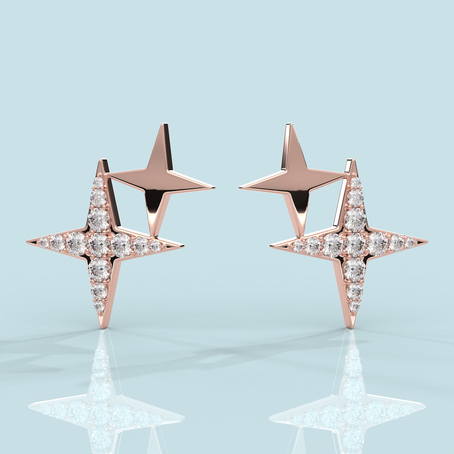 Rose gold Celestial 925 Silver Earring