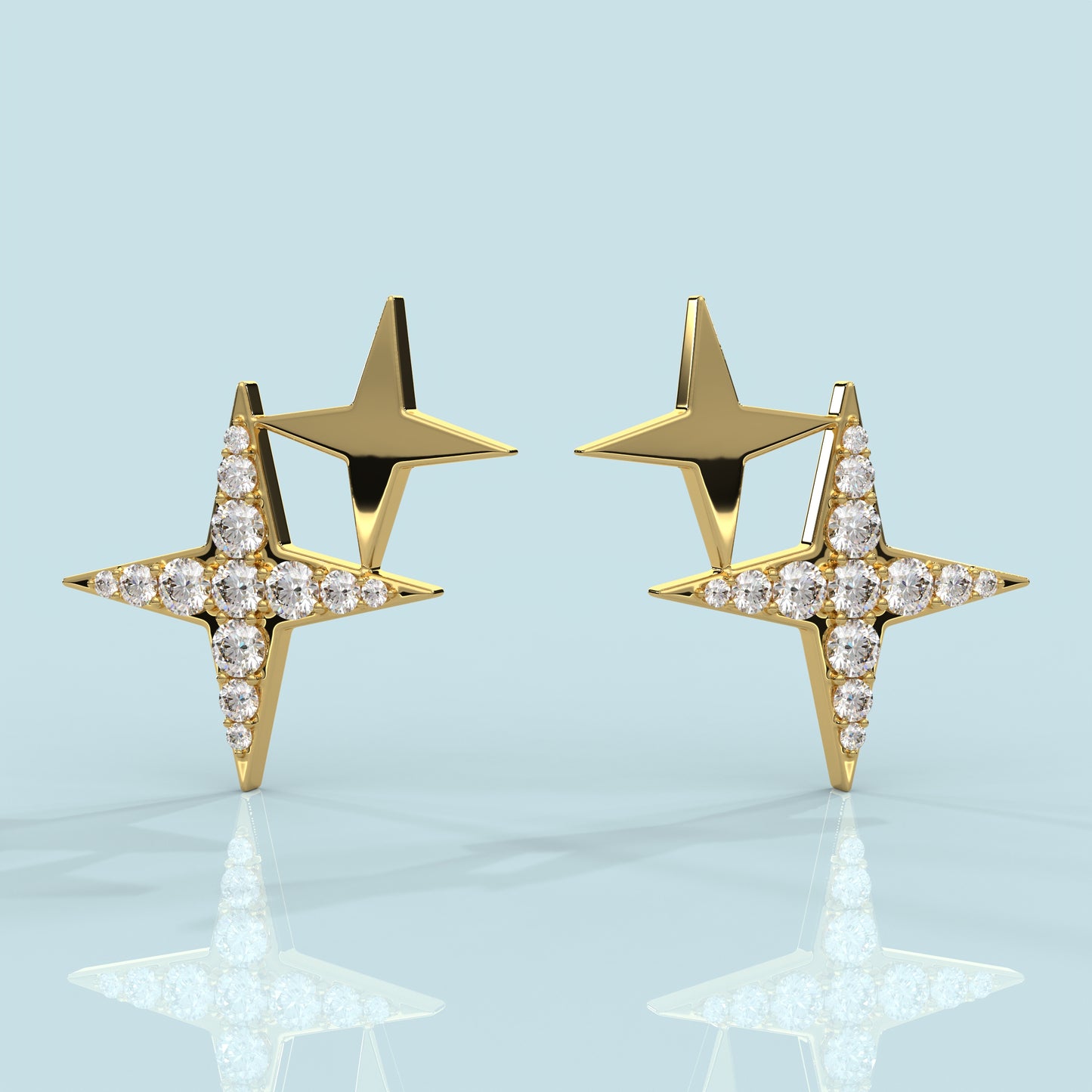 Yellow gold gold Celestial 925 Silver Earring