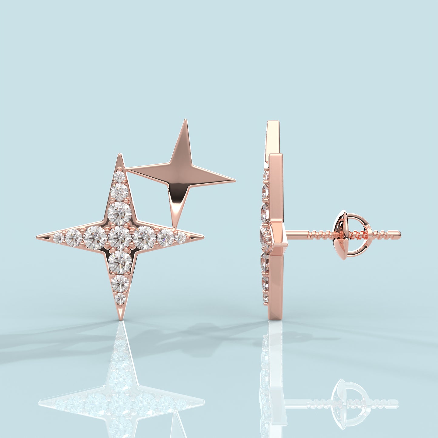 Rose gold Celestial 925 Silver Earring