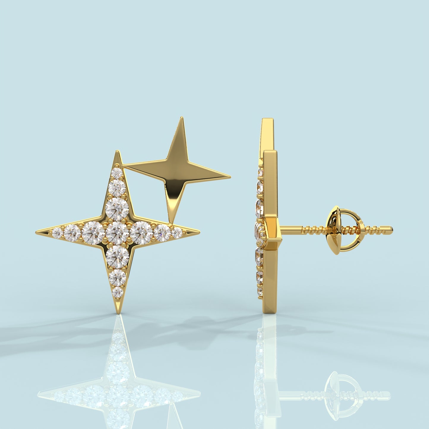 Yellow gold gold Celestial 925 Silver Earring