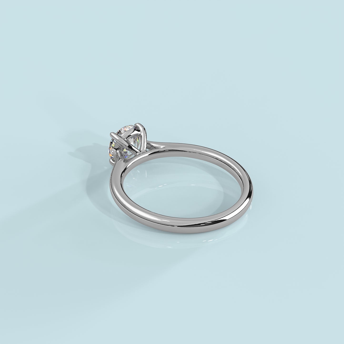 Engagement 925 Silver Round Ring