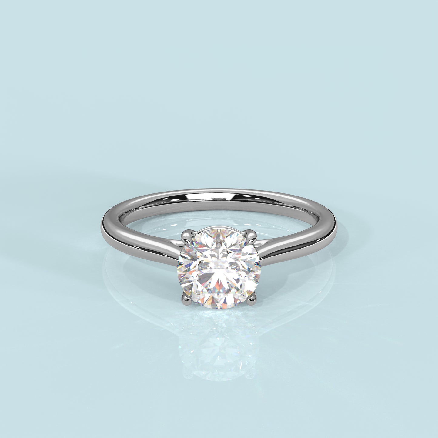 Engagement 925 Silver Round Ring