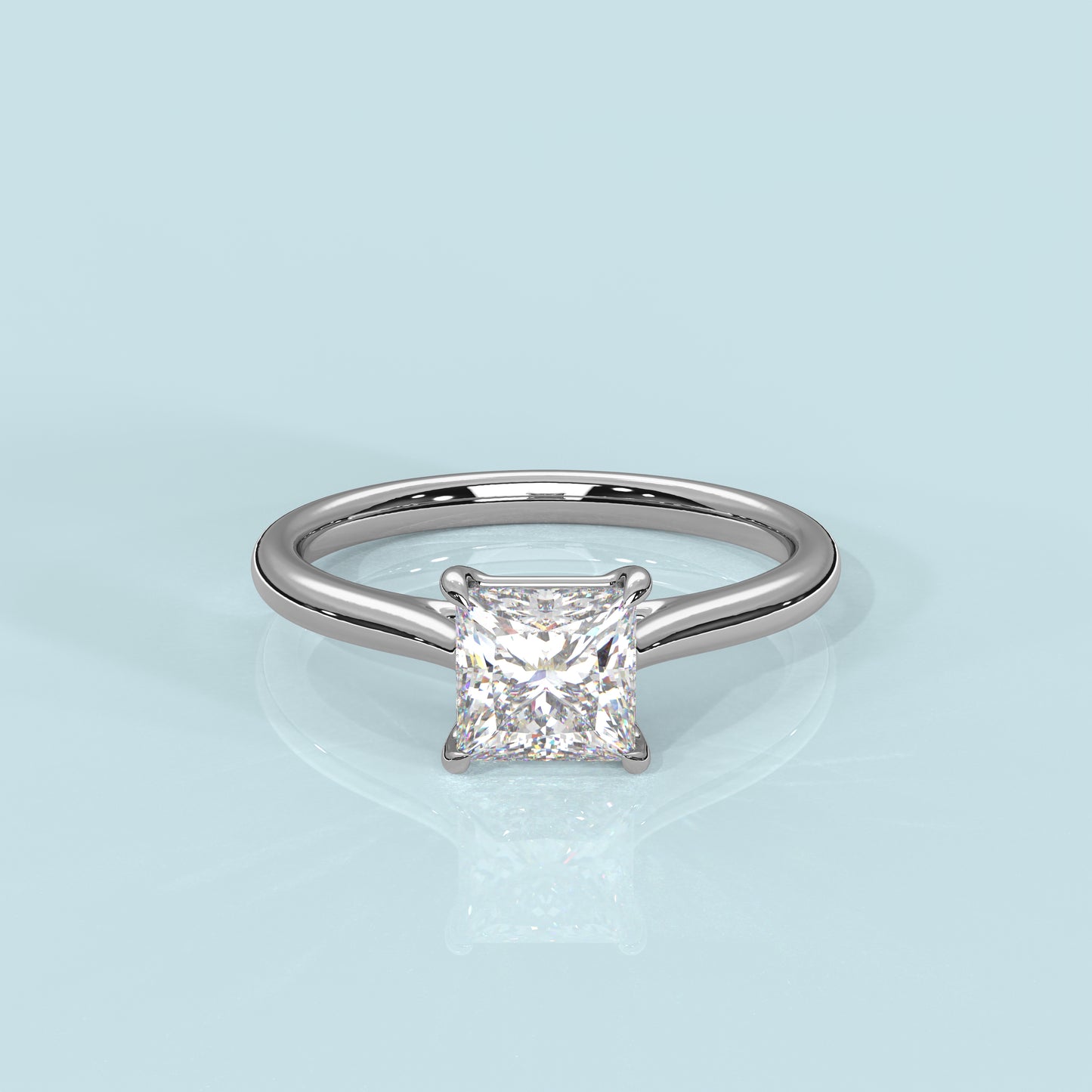 Engagement 925 Silver Princess Ring