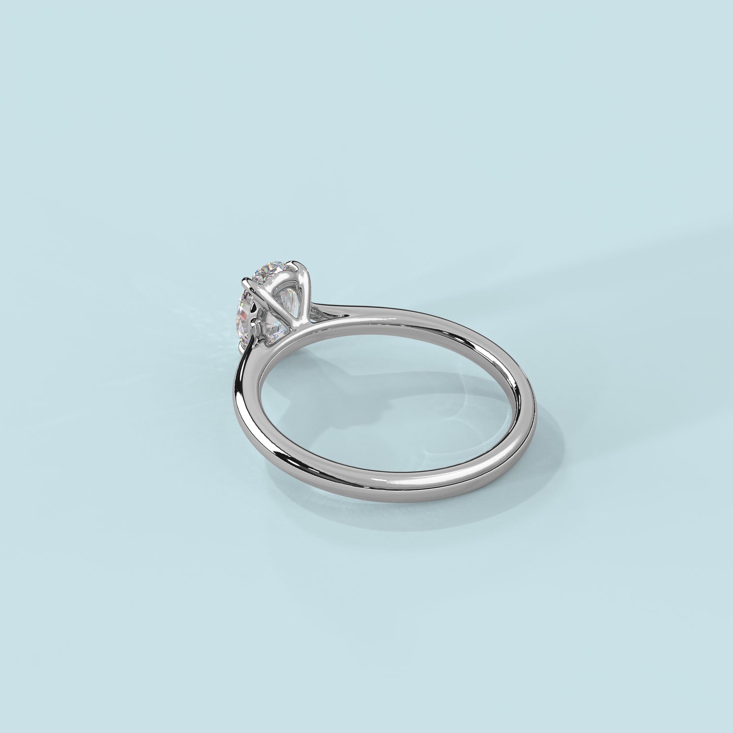 Emerald Moissanite Diamond Sterling Silver Ring