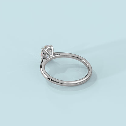 Emerald Moissanite Diamond Sterling Silver Ring