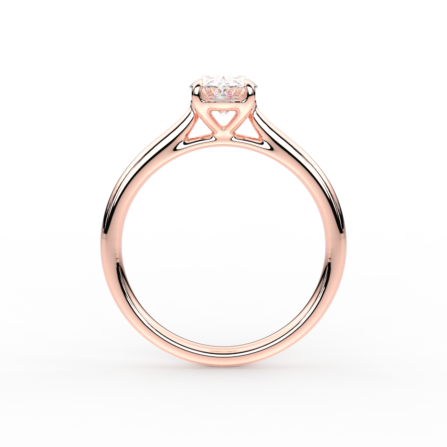 Emerald Moissanite Diamond Sterling Silver Ring