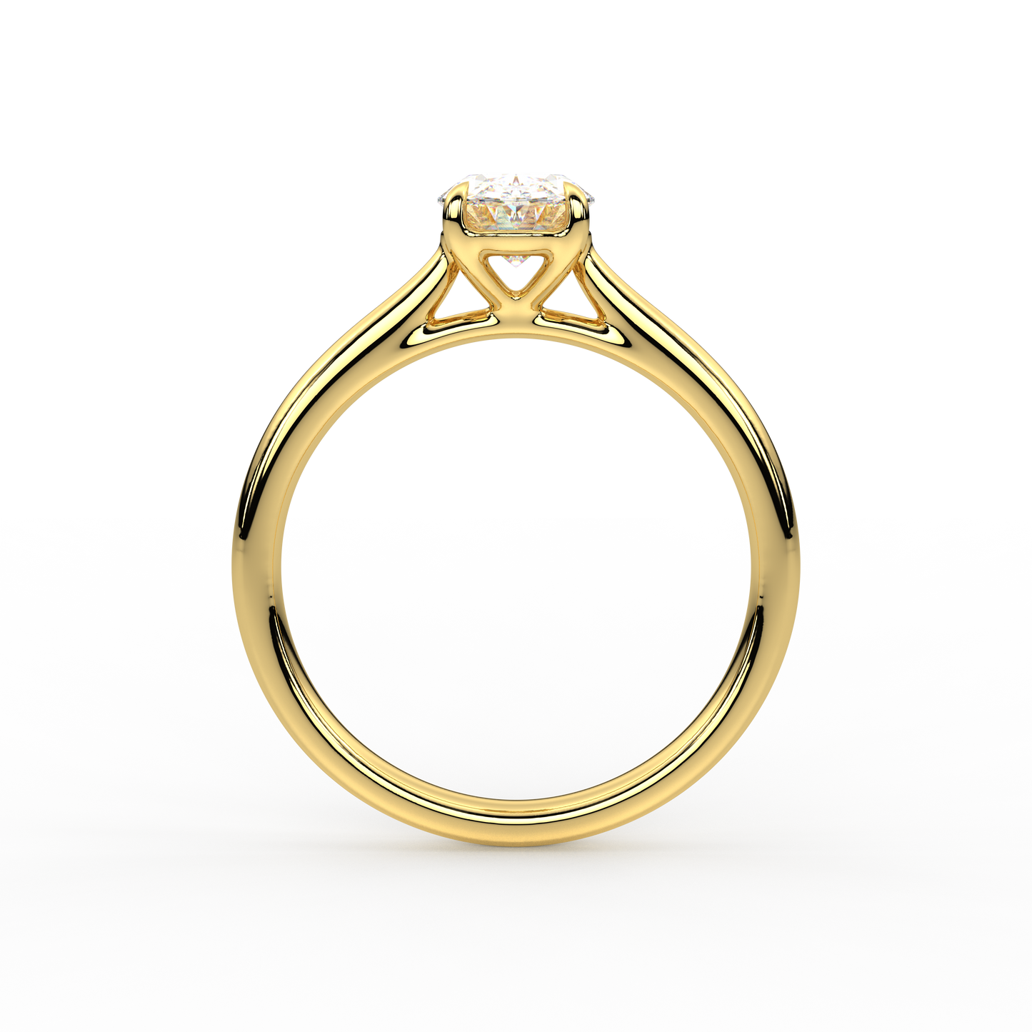 Emerald Moissanite Diamond Sterling Silver Ring