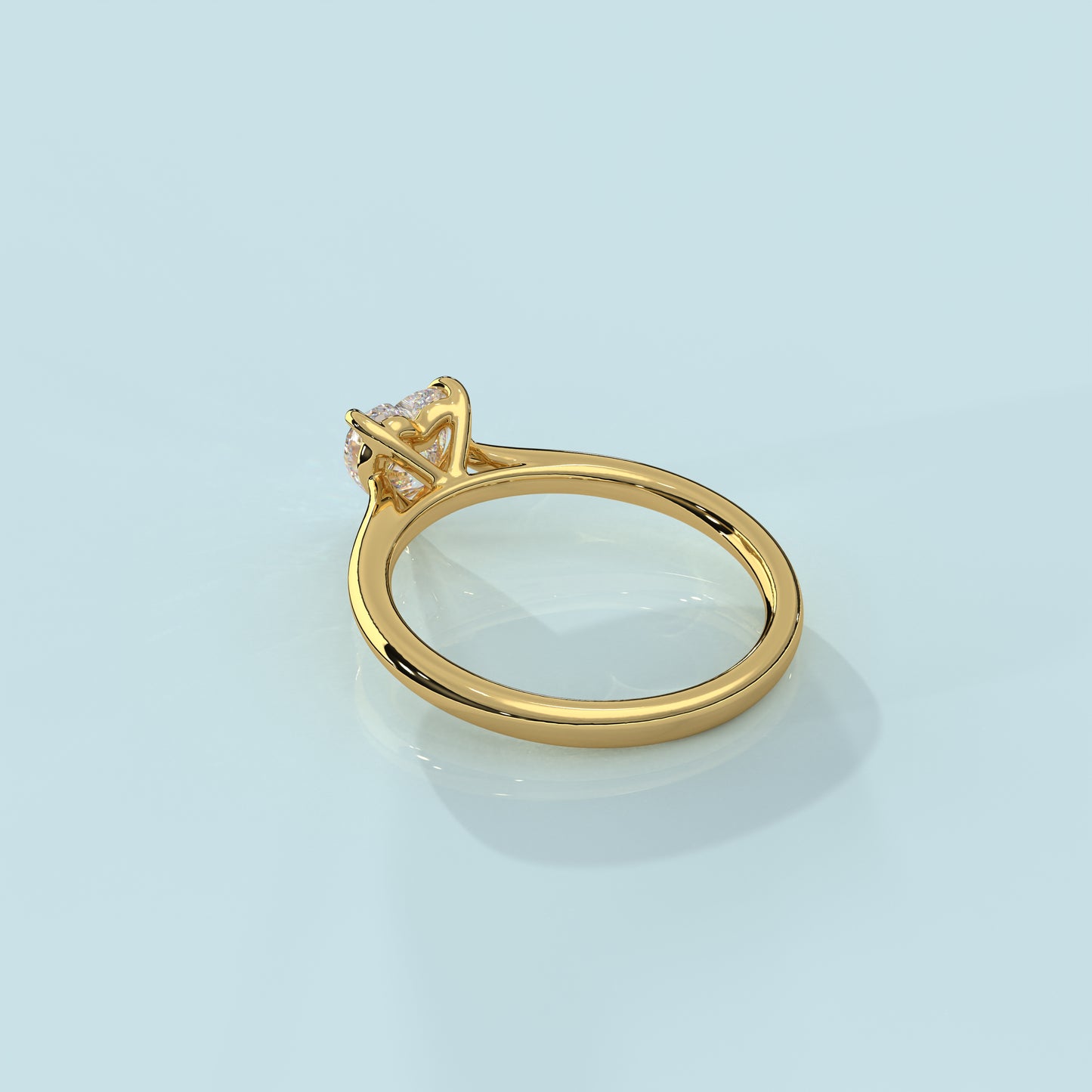 Yellow gold 925 Silver Heart Ring