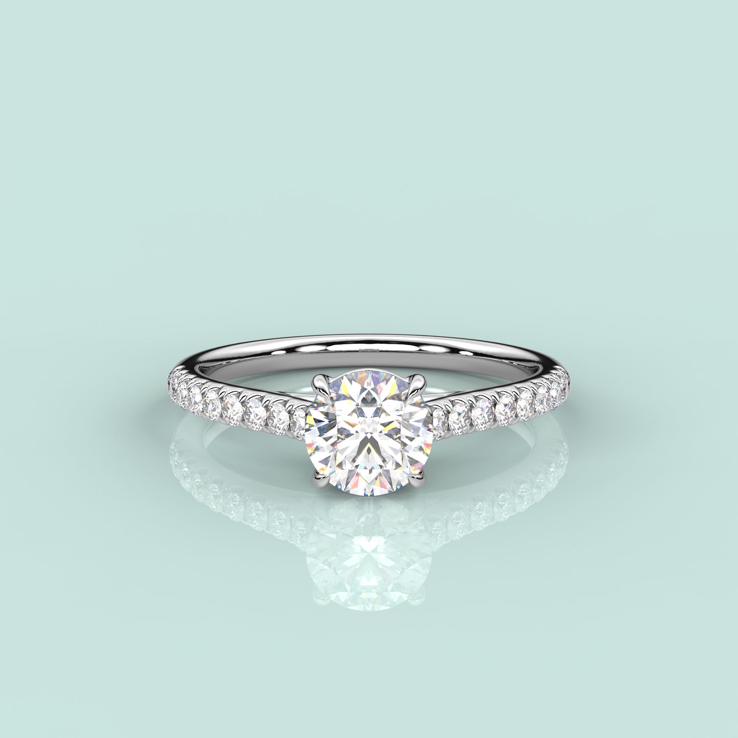 Solitaire 925 Silver Round Ring