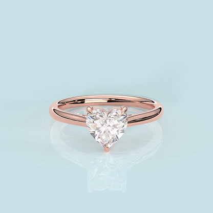 Heart Moissanite Diamond Sterling Silver Ring