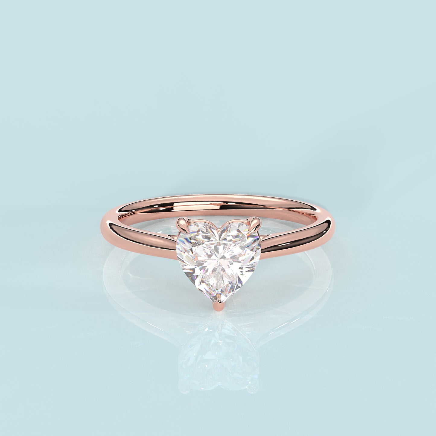 Rose gold 925 Silver Heart Ring