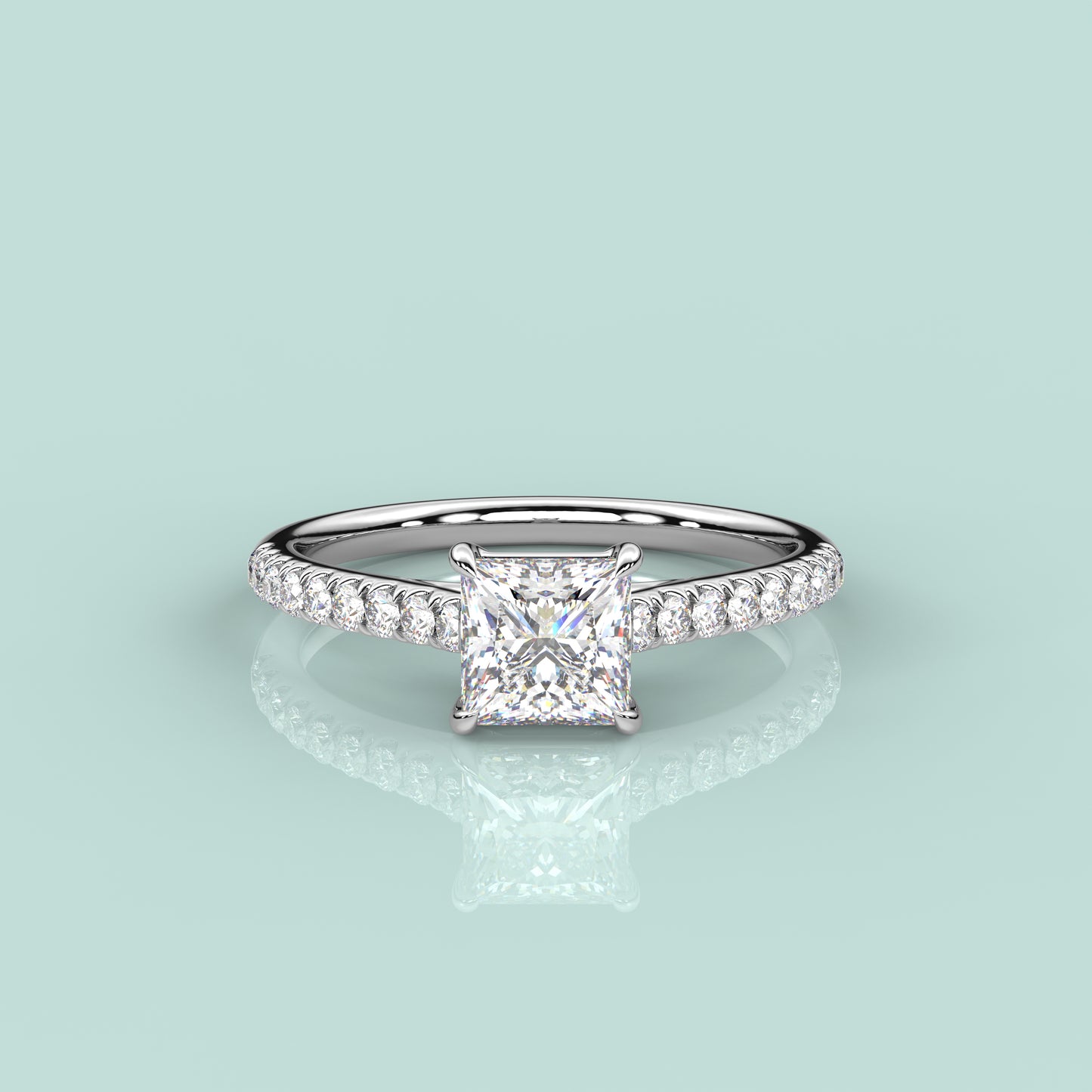 Solitaire 925 Silver Princess Ring