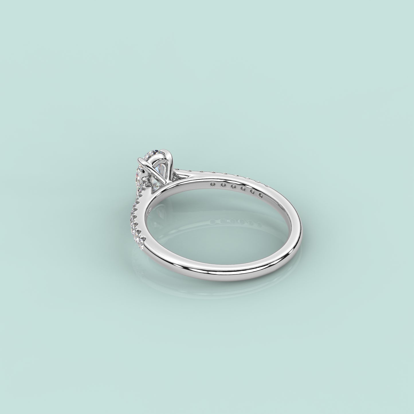 Solitaire 925 Silver Oval Ring